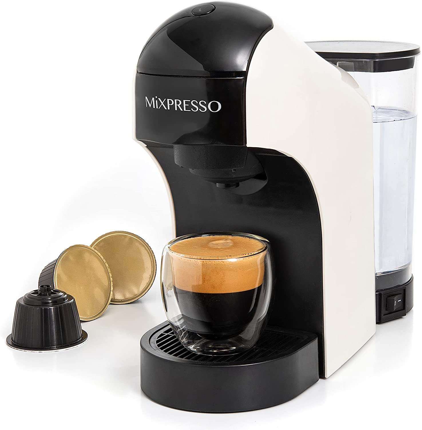 Mixpresso Dolce Gusto Machine, Latte Machine - White & Black maker Compatible With Dolce - Mixpresso