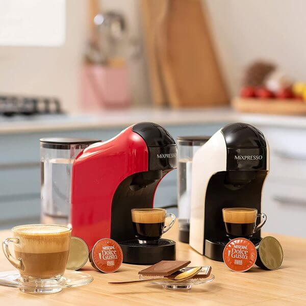 Mixpresso Dolce Machine, Latte Machine - White & Cappucino maker Compatible With Nescafe Gusto - Mixpresso