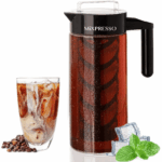Mixpresso Cold Brew Maker For Iced Coffee and Iced Tea, 44 oz Cold Coffee Maker Glass Pitcher, Tea Infuser For Loose Leaf Tea