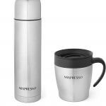 Mixpresso Coffee Flask + Coffee Mug, Stainless Steel Coffee vacuum flask For Hot Coffee or Cold Tea Leak Proof Travel Mug, 17 Ounce Coffee Thermos