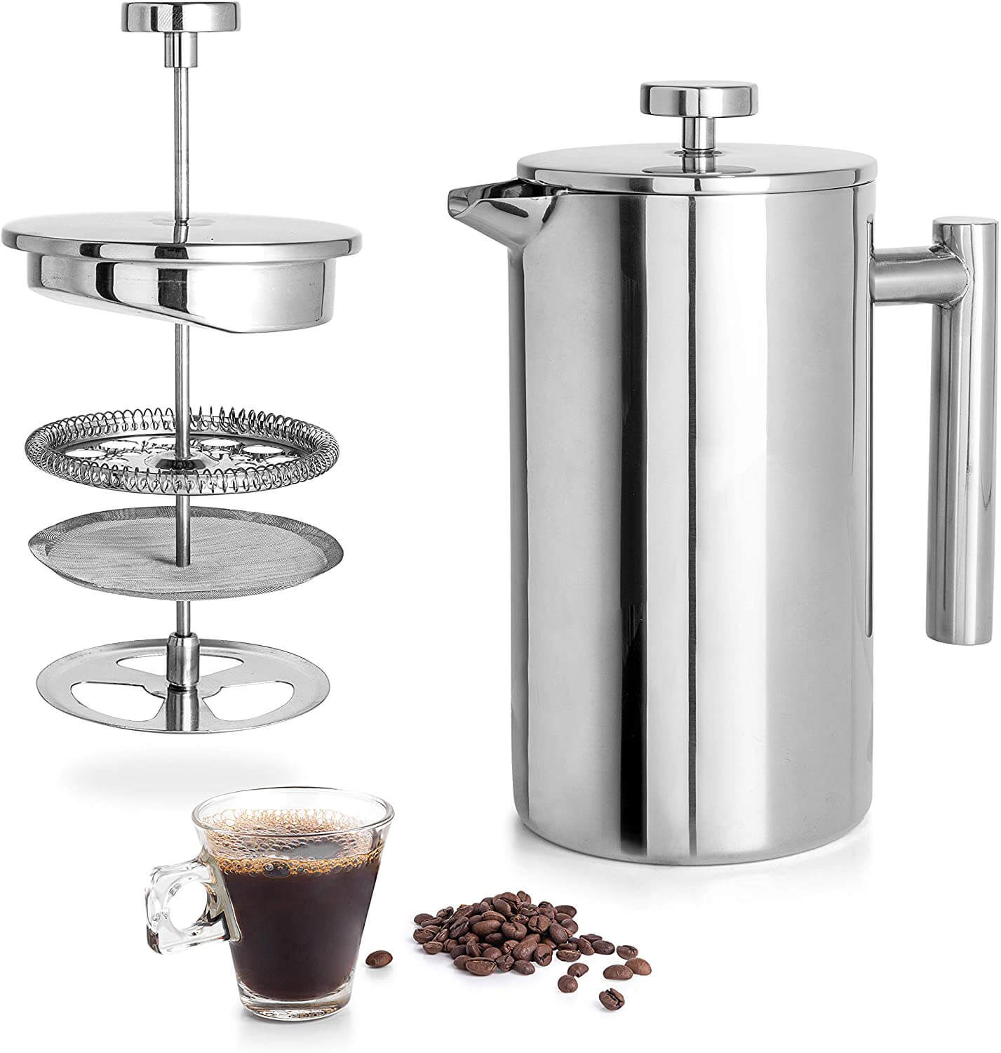 Purchased product: Mixpresso Stainless Steel French Press Coffee Maker 27 Oz 800ML Double Wall Metal Insulated Coffee Press & Tea Brewer