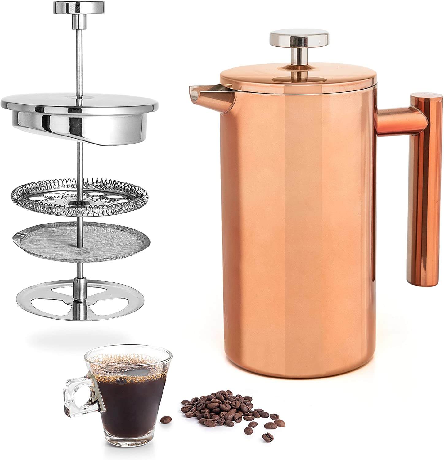 Purchased product: Mixpresso Stainless Steel French Press Coffee Maker 27 Oz 800ML Double Wall Metal Insulated Coffee Press & Tea Brewer