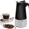 Mixpresso Coffee Maker Stovetop Espresso Coffee Maker, Stainless Steel Stovetop Espresso Maker, Italian Coffee Maker Coffee Percolator Design (6 Cup)