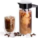 Mixpresso Cold Brew Maker For Iced Coffee and Iced Tea, 44 oz Cold Coffee Maker Glass Pitcher, Tea Infuser For Loose Leaf Tea