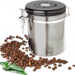 Mixpresso Stainless Steel Airtight Coffee Container with Date Tracking For All Types Of Coffee, Coffee Jar 16 Ounces