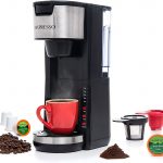 Mixpresso 2 in 1 Coffee Brewer K-Cup Pods Compatible & Ground Coffee, Compact Coffee Maker, 30 oz Detachable Reservoir, 5 Brew Size and Adjustable Drip Tray