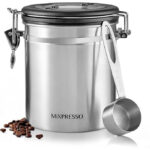 Mixpresso Stainless Steel Airtight Coffee Container with Date Tracking For All Types Of Coffee, Coffee Jar 16 Ounces