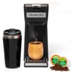 Mixpresso Coffee Maker Single Serve For Ground Coffee & Compatible With K Cup Pods, With 14oz Travel Mug & Reusable Filter For Home, Office & Camping.
