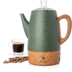 Mixpresso Percolator Coffee Pot Electric 10 Cup, Green Coffee Maker, Coffee Percolator Electric With Keep Warm Function, 10 Cups Stainless Steel Percolator With Basket (Shiny Green)