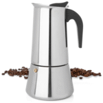 Mixpresso 12 Cup Greca Stovetop Espresso Maker 600ml/20oz, Moka Pot with Coffee Percolator Design, Stainless Steel Stove Top Coffee Maker for Camping or Home Use, Italian Coffee Maker Stovetop
