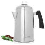 Mixpresso Stainless Steel Stovetop Coffee Percolator, 52 oz Classic Percolator Coffee Pot, Excellent As Camping Pot, 12 Cup Stainless Steel Camping Coffee Makers, Cool-Touch Handle