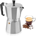 thumbnail image 2 of Aluminum Moka Pot Stovetop Coffee Maker – 3 Or 6 Cup – Italian Style Mocha Pot 2 of 3