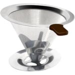 Mixpresso Pour Over Coffee Cone Dripper with Cup Stand - Paperless and Reusable Coffee Maker Filter