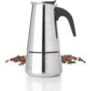 Mixpresso 6 Cup Greca Stovetop Espresso Maker 300ml/10oz, Moka Pot with Coffee Percolator Design, Stainless Steel Stove Top Coffee Maker for Camping or Home Use, Italian Coffee Maker Stovetop