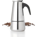 Mixpresso 6 Cup Greca Stovetop Espresso Maker 300ml/10oz, Moka Pot with Coffee Percolator Design, Stainless Steel Stove Top Coffee Maker for Camping or Home Use, Italian Coffee Maker Stovetop