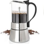 Mixpresso 9 Cup Greca Moka Pot, Glass Stovetop Espresso Maker
