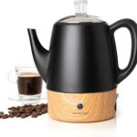 Mixpresso 4 Cup Black Small Electric Percolator Coffee Pot, Stainless Steel